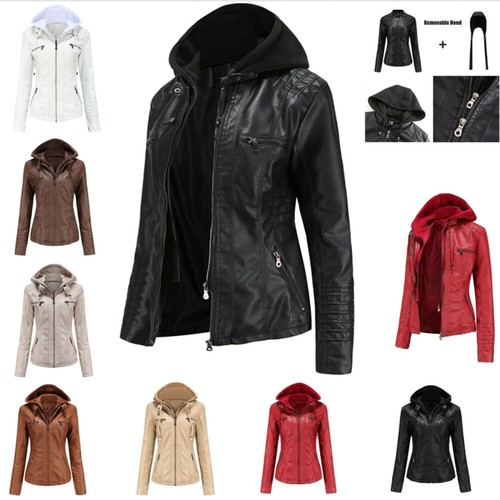 Giacca donna pelle biker con