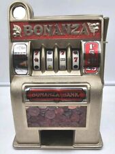 Rare Vintage Bonanza Toy Slot Machine Style Coin Bank Money Bank Read Desc.
