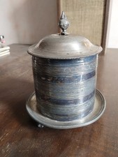 Antico biscuit barrel/scatola per biscotti James Dixon & Sons, Sheffield - EPNS