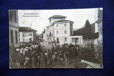1916 rara CARTOLINA animata REMANZACCO Requisizione Bovini Udine