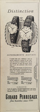 GIRARD PERREGAUX BRILLANTE Pubblicità 1953 OROLOGIO 1 pagina clipping originale