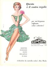 OMSA CALZE Pubblicità originale 1959 GAMBE DONNA INTIMO ABBIGLIAMENTO