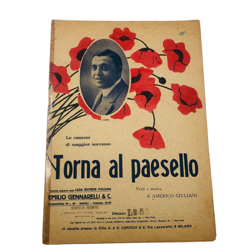 Spartito epoca torna - spartito, d'epoca