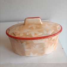 Ceramica Piemontese 1930 timbro Del Fascio Antica Burriera Salsiera Acciughe 