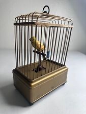 Antico giocattolo gabbia uccellini ottone artigianale anni '30 - decorazione a batteria funziona