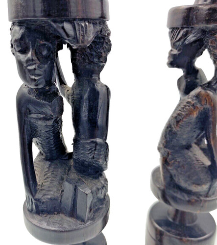 Vtg hand carved candlesticks - vtg, hand-carved