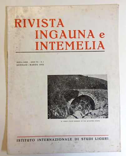Rivista ingauna intemelia - ingauna, e