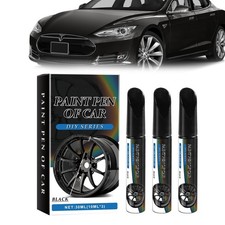 3 Pennarelli a Vernice Per Cerchioni Neri da 30 ml Colore Nero Per Riparazione