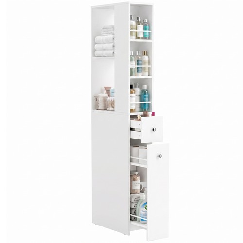 Homcom colonna bagno - colonna, slim