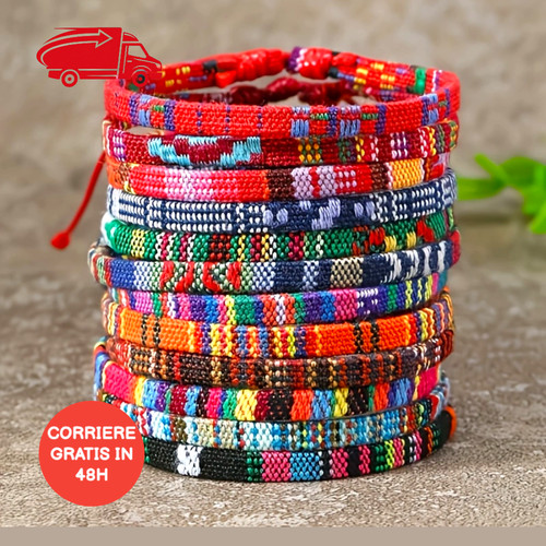 12pz braccialetti tessuto