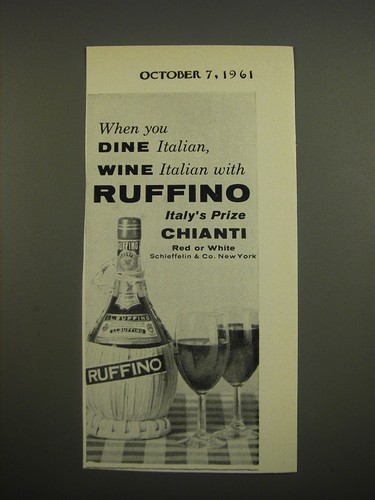 1961 ruffino chianti wine - 1961,