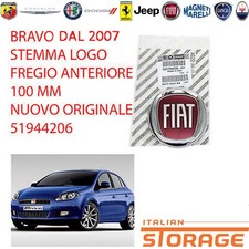 FIAT BRAVO DAL 2007 STEMMA LOGO FREGIO ANTERIORE 100 MM NUOVO ORIGINALE 51944206