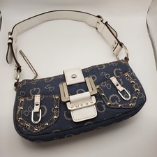 Borsa a tracolla vintage Y2K GUESS borsa a tracolla denim fibbia stampa logo rara 