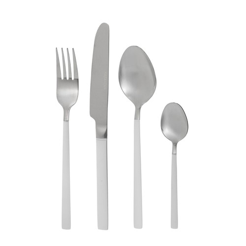Set posate bianche manico - set, 24