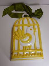 Grande Formella THUN Gabbia Uccello Lene Vintage Gialla cm 28 Fuori Produzione