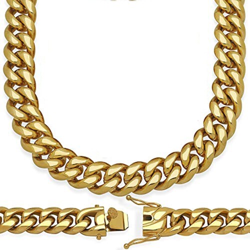 Sollid 18mm uomo placcato oro - uomo,
