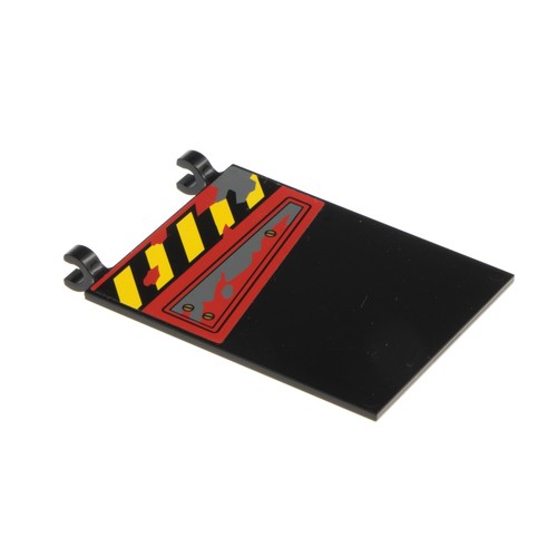 Lego bandiera 6x5 nera - 1x,