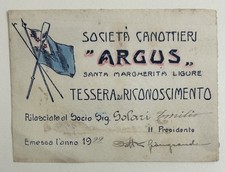 1922 Tessera Sport Canottaggio