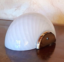 LAMPADA DA PARETE CONCHIGLIA VETRO DI MURANO E OTTONE, METÀ ANNI 70, STRISCE, VENINI? iTALY