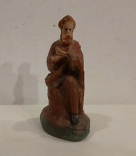 ANTICO Pastore per presepe - SAN GIUSEPPE, PELLEGRINO - GESSO - VINTAGE