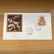 BUSTA PRIMO GIORNO FDC VINTAGE 350 ANN. MORTE MICHELANGELO MERISI - CARAVAGGIO