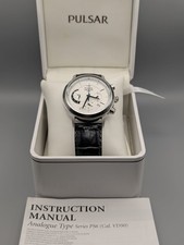 Orologio Uomo Pulsar Retrogrado Cronografo Quarzo. Con scatola. Batteria nuova. Quadrante bianco