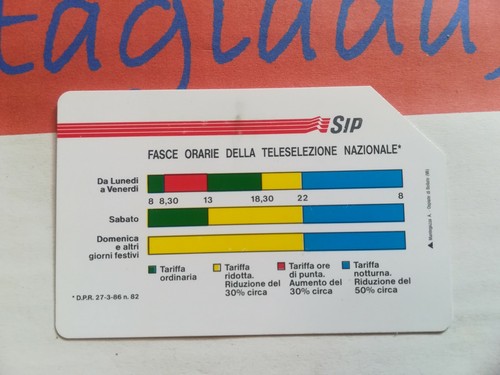 Scheda telefonica fasce orarie - scheda,
