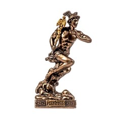 Statua statua Hermes Mercurio Dio Zeus Figlio miniatura romana bronzo fuso a ...