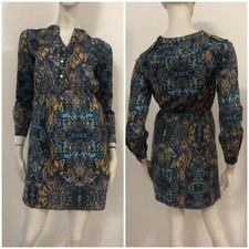 LAVAND Vestito abito azzurro giallo celeste fantasia Tg S