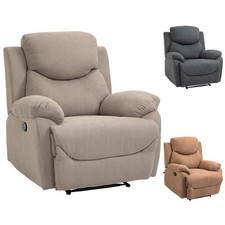HOMCOM Poltrona Relax in Tessuto Ergonomica Schienale Reclinabile 150°