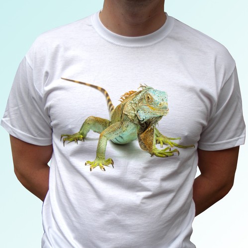 Green iguana white - white, shirt