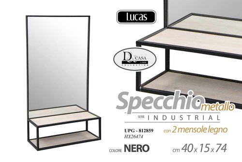 Specchio doppia mensola parete - doppia,