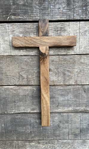 Croce legno noce 41x23 - croce, in