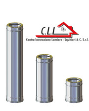 Tubo Canna Fumaria Coibentata Modulo Doppia Parete Acciaio Inox 316 INT 304 EST