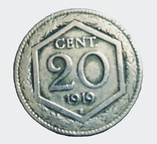 ITALIA REGNO - 1919 - 20  Centesimi  Esagono  - Vittorio Emanuele III 
