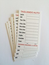 100 50 Tagliando Auto Cambio Olio Etichetta in Carta Adesiva scrivibile a penna