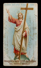 SANTINO RICORDO ANNO SANTO 1900 GES' CRISTO REDENTORE con preghiera