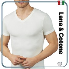 Maglia intima da uomo invernale termica maglietta scollo a v collo manica corta