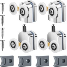 4 Rulli per Box Doccia Con Doppia Porta Scorrevole Rotelle Ø23Mm per Vetro 4-6Mm