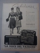 # ADVERTISING PUBBLICITA' RADIOGRAMMOFONO LA VOCE DEL PADRONE 554 - 1940