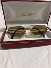 Occhiali da sole vintage Cartier Paris placcati oro misura 55*20/140 made in France marrone