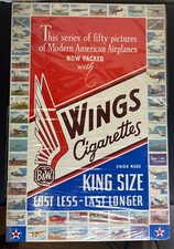 1941 rara insegna ali sigarette aerei americani moderni cavalletto posteriore cartone