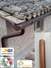 Grondaia Canale Piccola Alluminio Finto Rame Anticato Raccolta Acqua Tetto