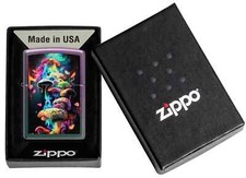Accendino Zippo Nuovo - Funghi Iridescenti Neri - Tempesta