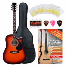Starter set completo per chitarra western con pickup inclusi accessori sunburst