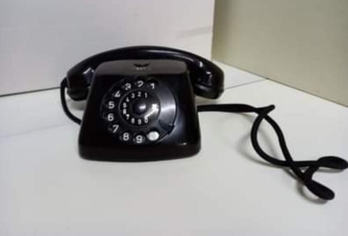 Telefono vintage nero bakelite - vintage,