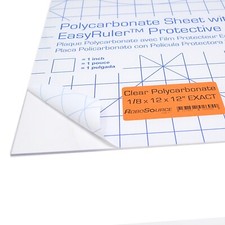 Polycarbonate Plastic Sheet 12" X 12" X 0.118" (1/8")