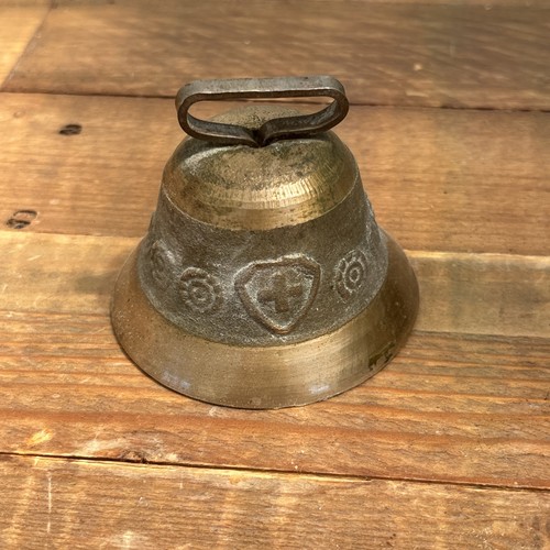 Vintage brass swiss embossed - swiss,