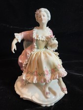 Rara dama in porcellana Karl Ens vintage con rosa