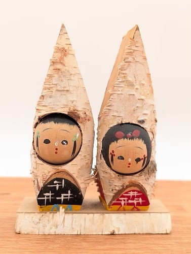 Ot1113 scène kokeshi vintage - kokeshi,